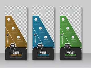 Corporate modern door hanger design template and door hanging