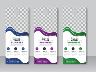 Corporate modern door hanger design template and door hanging