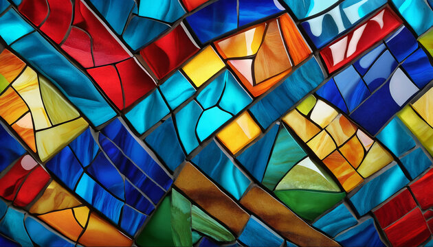 colourful stained glass mosaic background