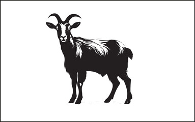 Premium Vector | Simple goat silhouette vector in isolated white background Goat silhouettes set, large pack of vector silhouette design, isolated white background