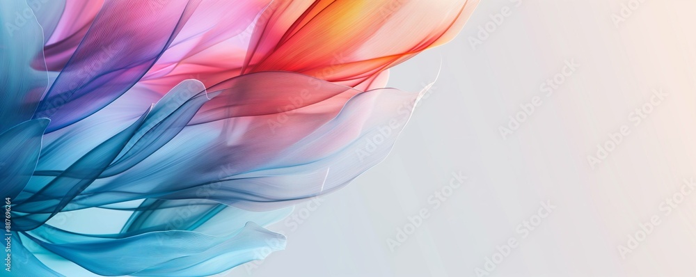 Aufkleber abstract background in rainbow colors from leaf, feather, flower. pearl shimmer. lines and waves. ba