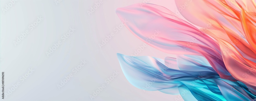 Poster abstract background in rainbow colors from leaf, feather, flower. pearl shimmer. lines and waves. ba