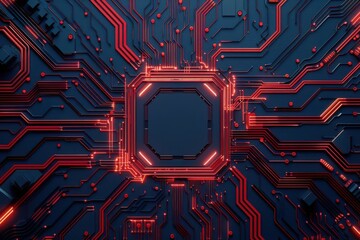 State-of-the-art banking solutions, top view, illustrating next-gen banking systems, cybernetic tone, Complementary Color Scheme