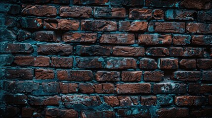 Fototapeta premium Close up of Vintage Red Brick Wall Texture with Copy Space