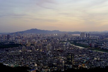 용마산 중랑구 노을 일몰