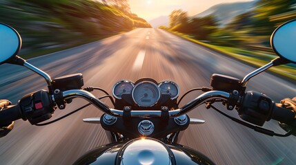 fast moving sport motorcycle on highway wallpaper Highway . Powerful acceleration of a super...