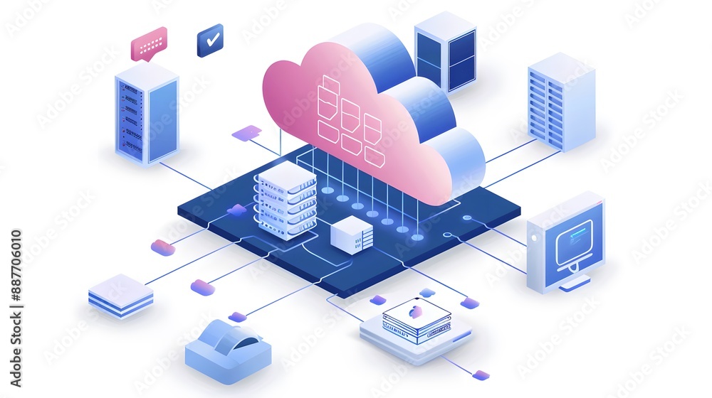 Poster a modern cloud environment featuring applications designed with containers, microservices, and ci/cd