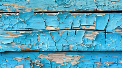 Obraz premium Blue painted wooden planks create cracked background