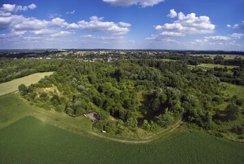 Kamieniołomy wapienne w Mikołowie – Mokre – widok z lotu ptaka. Śląski Ogród Botaniczny © arteffect.pl