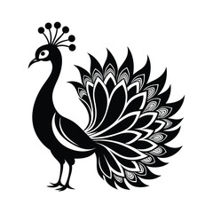 Peacock Silhouette Vector Illustration 