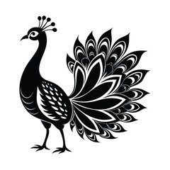 Peacock Silhouette Vector Illustration 
