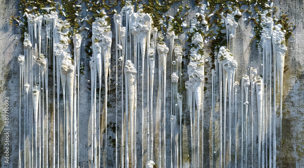 Wall mural icicles on the roof