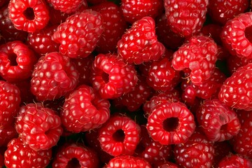 Raspberry - red fresh berryes background. Beautiful simple AI generated image in 4K, unique.