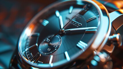 A close-up of a fashionable watch with a leather strap