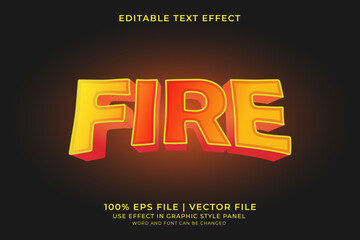 Fototapeta premium 3D Fire Text effect editable vector