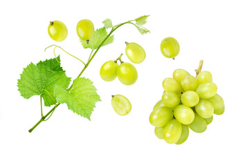 bunch of grapes isolated on white