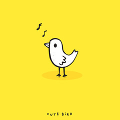 Hand drawing doodle cute bird vector illustration for t-shirt ,card, poster design for kids. Vector illustration design for fashion fabrics, textile graphics, prints, Cute bird cartoon,cute animal