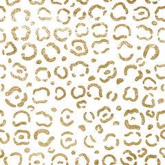 Leopard gold png seamless pattern, luxury animal skin transparent background