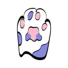 Vector illustration of a cute cat paw. Cat paw for logo.