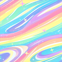 アニメ風の抽象的なパステル虹パターン