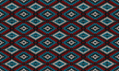 American tribal ethnic native pattern.Traditional Navajo,Aztec,Apache,Southwest and Mexican style fabric pattern.Abstract vector motifs pattern.For fabric,clothing,blanket,carpet,woven,wrap,decoration