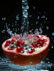 Vibrant Macroscopic Views of Pomegranates in Motion &ndash; Fresh and Juicy Visuals