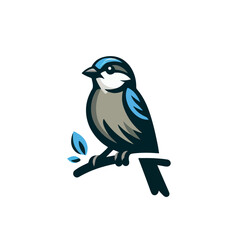 flat vector logo of sparrow 