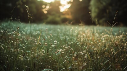 A lush field with green and brown tones in the background, showcasing the beauty of the outdoors and nature.