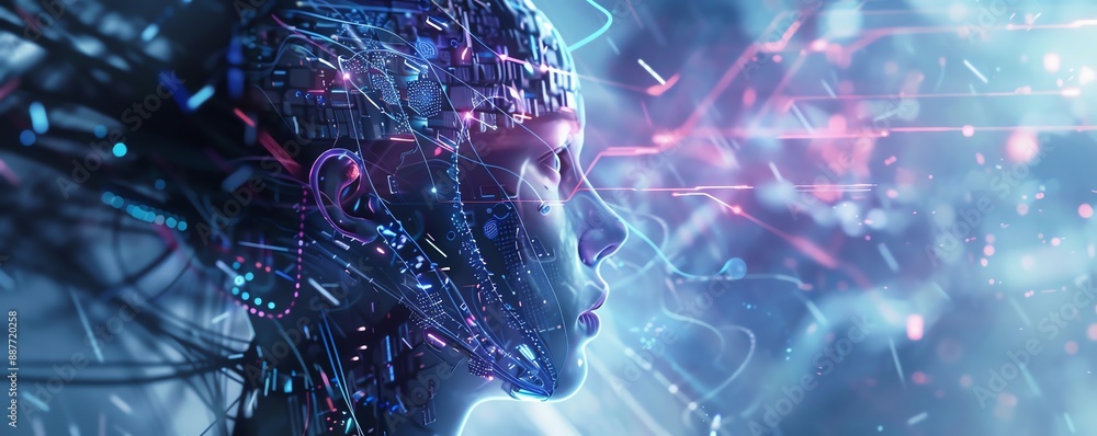 Poster braincomputer interfaces, neural control, futuristic tech, sleek design