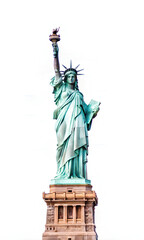 Obraz premium The statue of liberty with her pedestal, New York City, USA - on Isolate white background