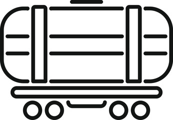 Tank wagon transporting oil products by rail freight transportation isolated on white background