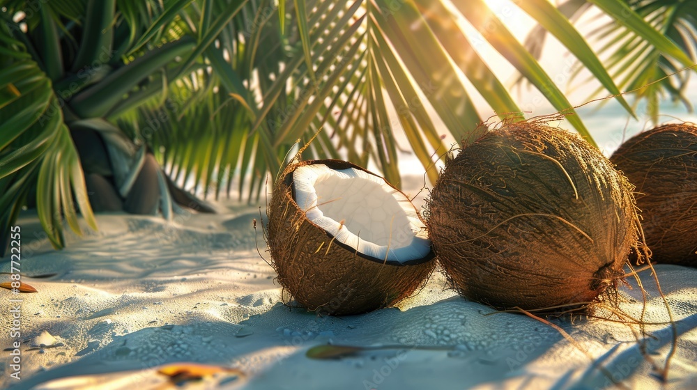 Wall mural coconut fruit