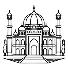 Mosque silhouette vector art illustration