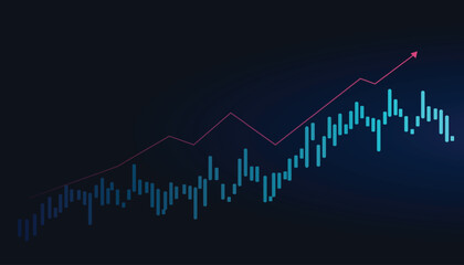 Stock market investment trading graph in graphic concept suitable for financial investment or Economic trends business idea. Vector illustration design.
