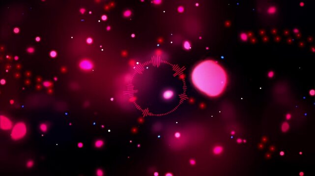 Abstract animation featuring rotating, pulsing, and overlapping pink and red lights