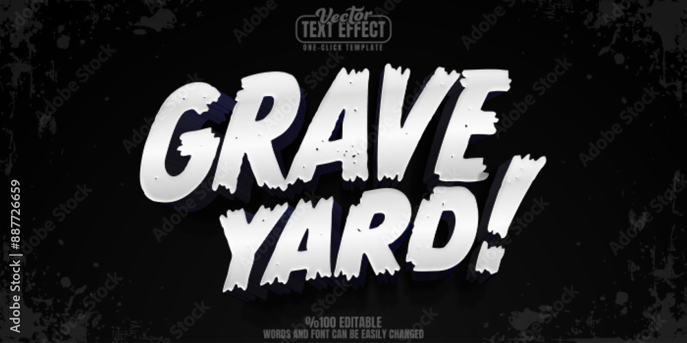 Poster horror editable text effect, customizable movie and scary 3d font style