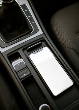 Mobile phone inside a car design element