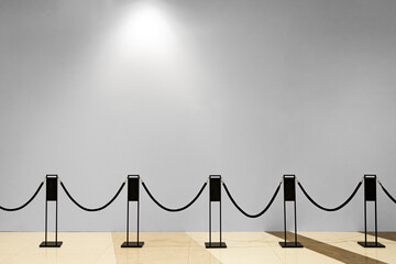 Wall png transparent mockup with gallery barrier