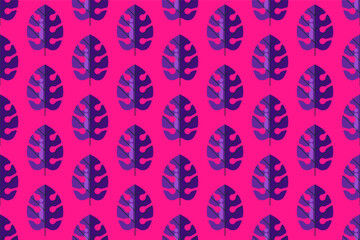 Flat leaf seamless pattern background