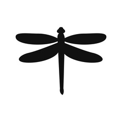 Dragonfly icon silhouette isolated on transparent background