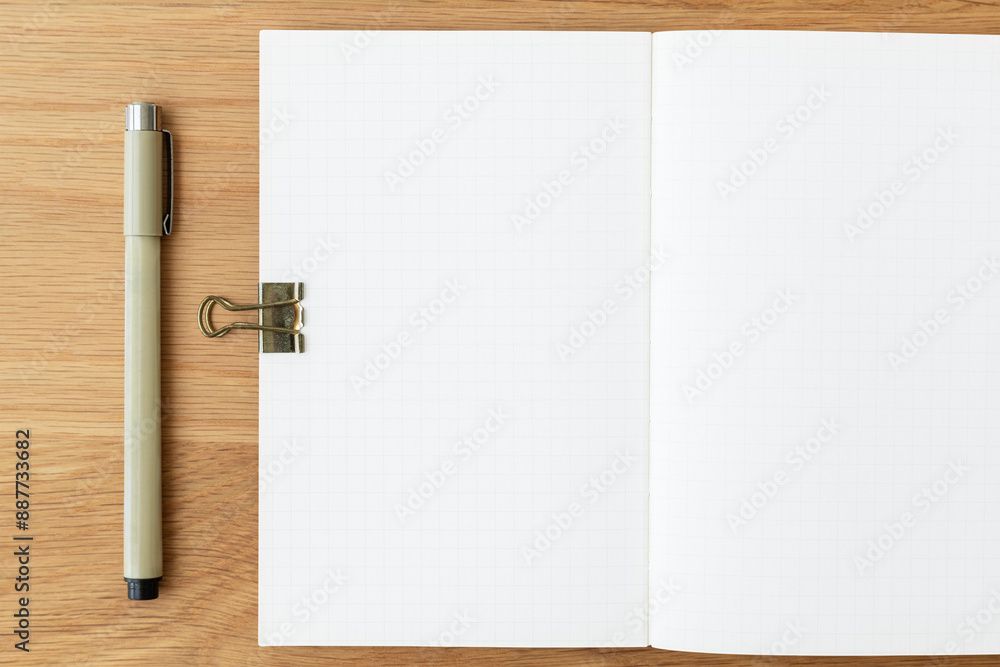 Poster blank notebook page with stationary design element