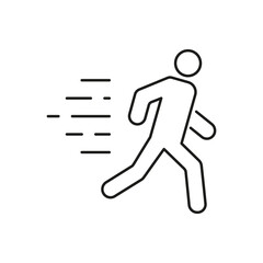 Running Figure Line Icon. Fitness, Physical Activity, Quick Movement, Exercise for Health. Isolated Vector Illustration