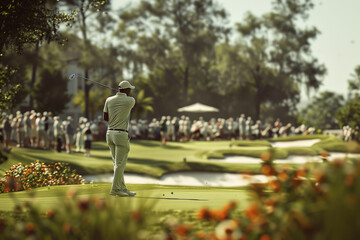 Fototapeta premium a golf player at a golf tournament