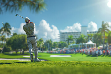 a golf player at a golf tournament