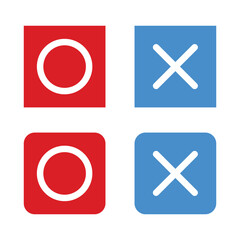 Vector set of circle and cross icons. correct and incorrect answers