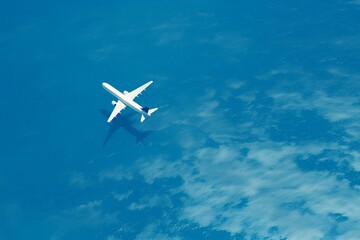 Obraz premium airplane flying over the sea