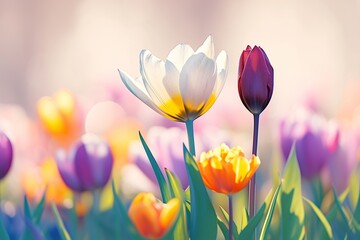 Fototapeta premium colorful tulips background