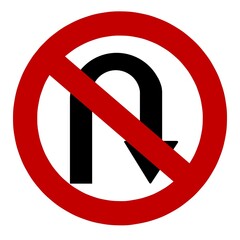 traffic signs, no turning sign, 3d render of a sign not allowed, 