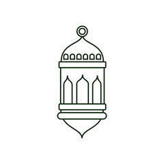 Lantern icon vector. Lamp illustration sign. Flashlight symbol. Arabian lamp logo.