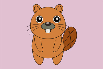Adorable Beaver Vector Graphic For Web And Print , Premium Beaver Illustration For All Creative Projects. This premium beaver illustration features a cute and playful design perfect for print material
